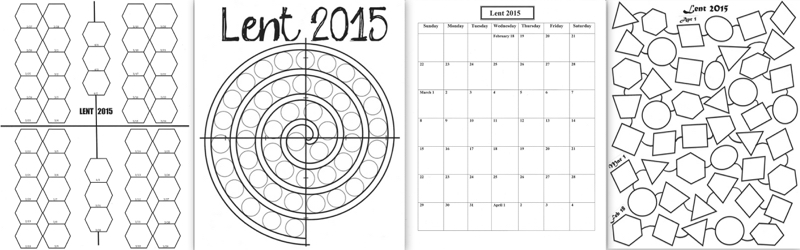 Lenten calendar templates for