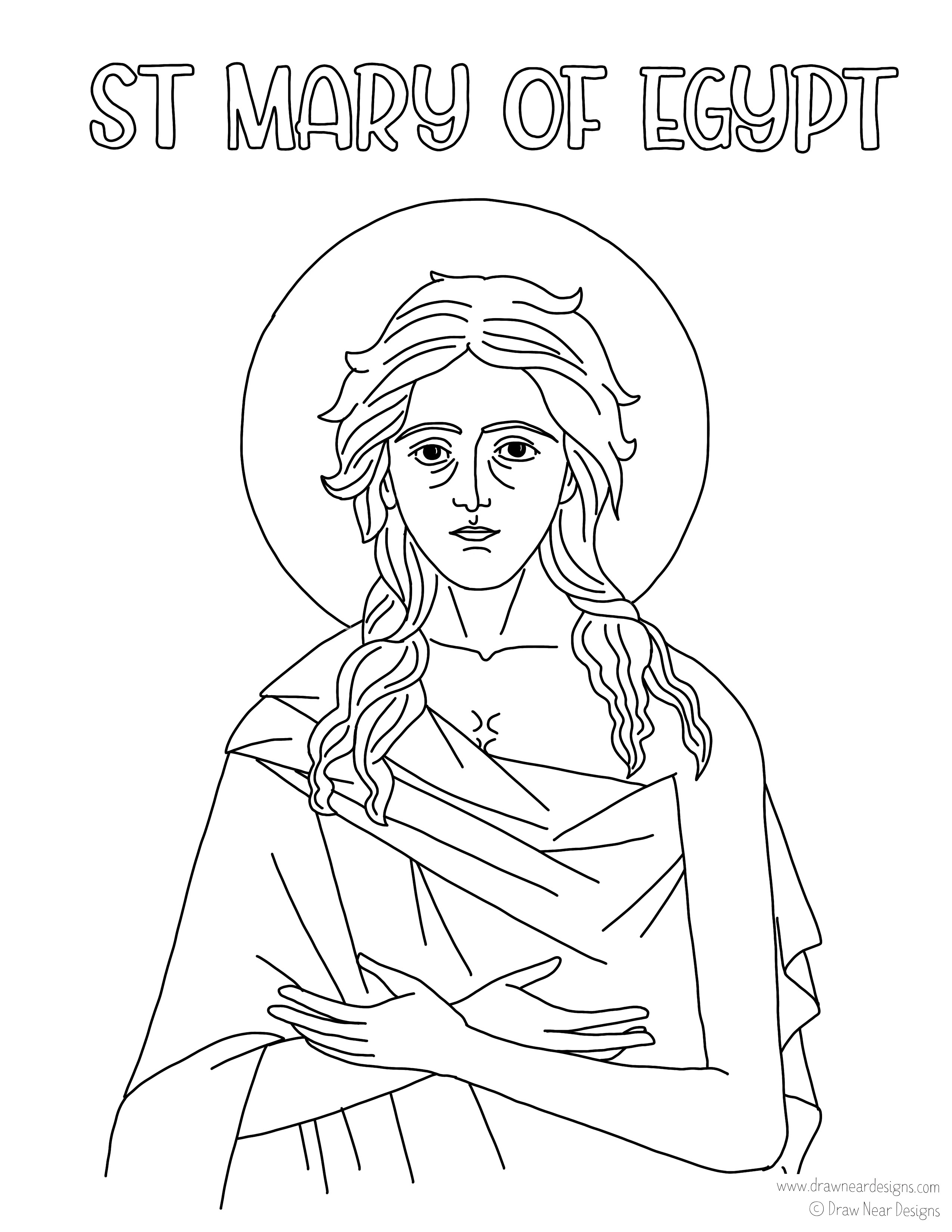 St mary of egypt coloring page â draw near designs