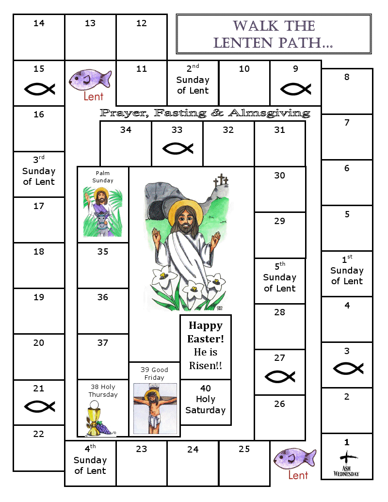 Free printable calendars for lent and easter