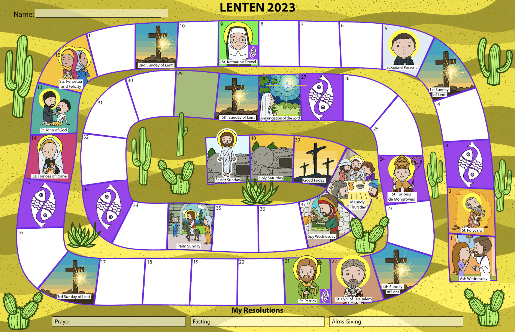 Free lenten map for catholic kids