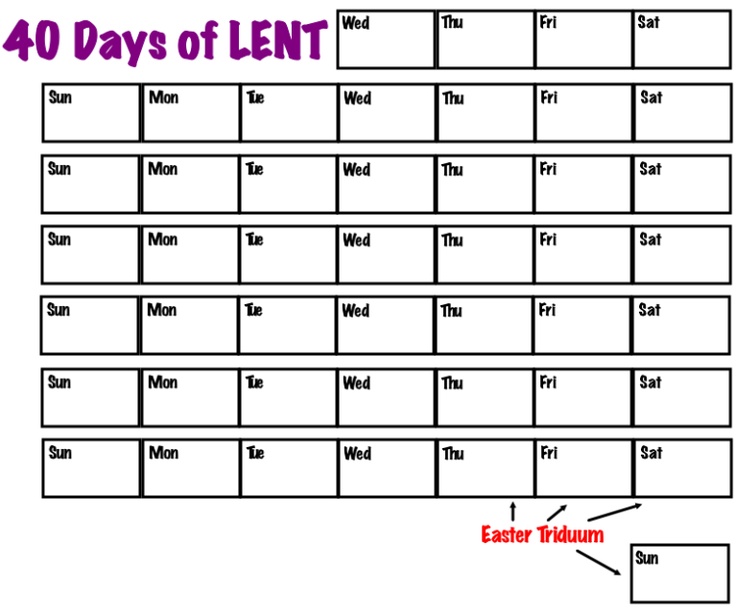 Lent calendar