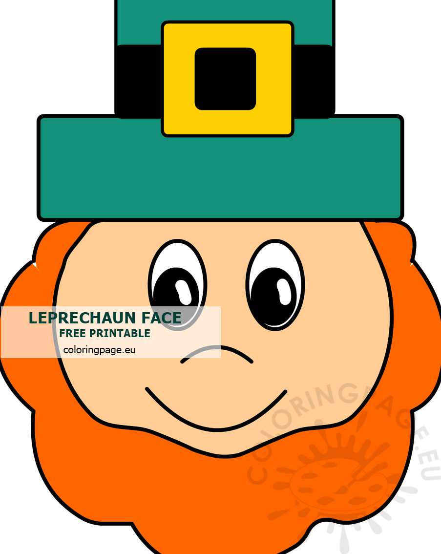 Leprechaun face st patricks day printable coloring page