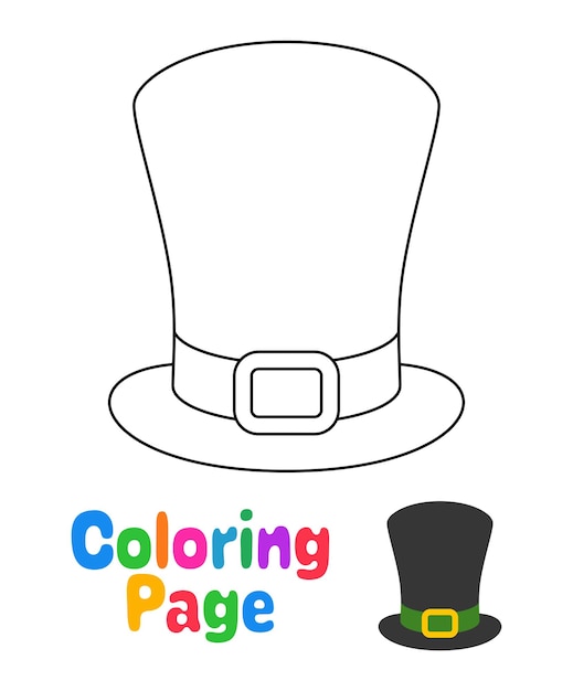 Premium vector coloring page with leprechaun hat for kids