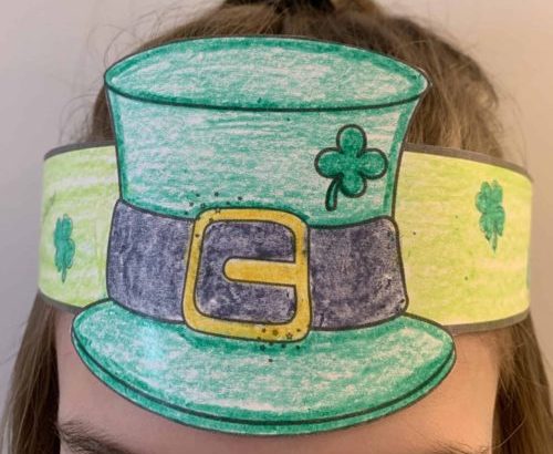 Simple st patricks day leprechaun hat coloring craft