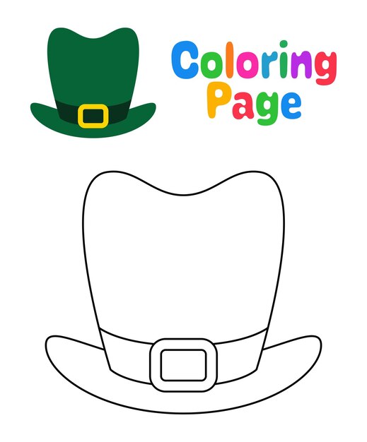 Premium vector coloring page with leprechaun hat for kids