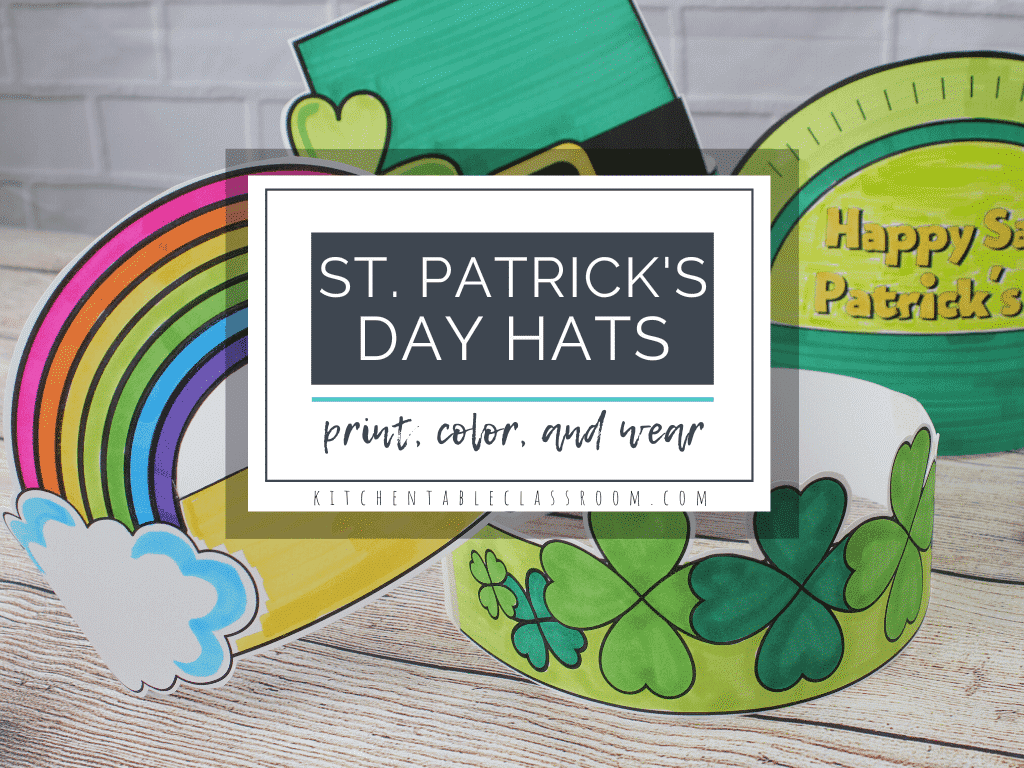 St patricks day hats to print color wear