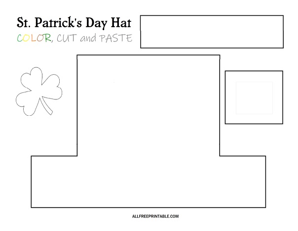 St patricks day hat color cut and paste â free printable