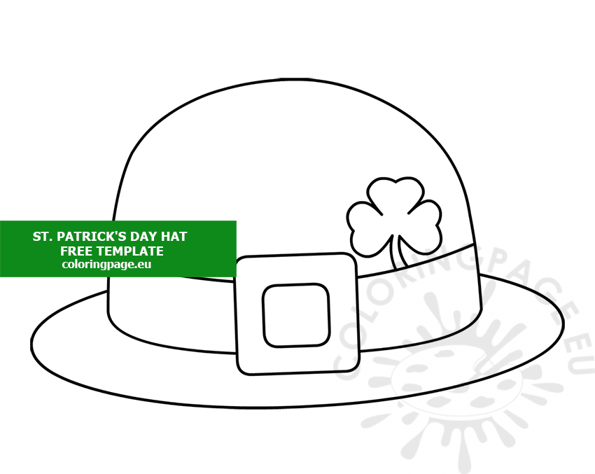 St patricks day leprechaun hat clover coloring page