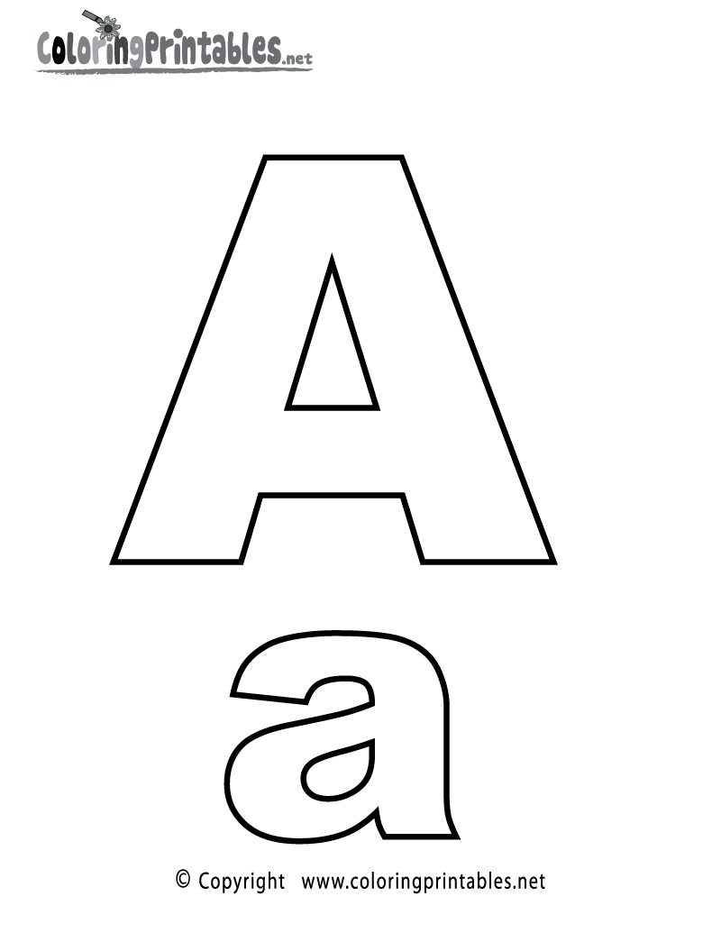 Alphabet letter a coloring page