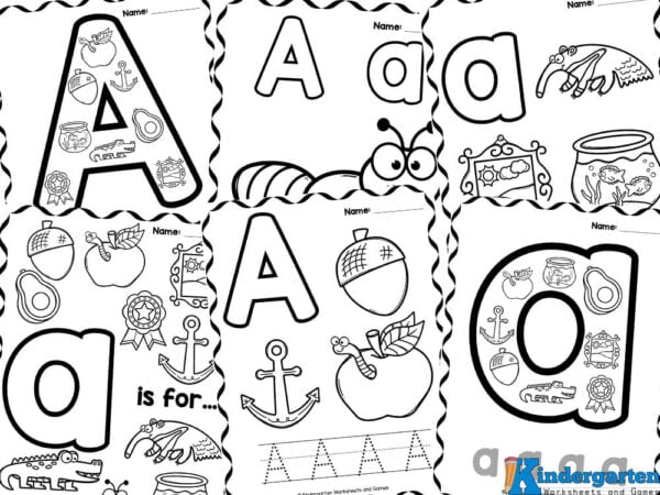 Free printable letter a coloring sheet pages for kids