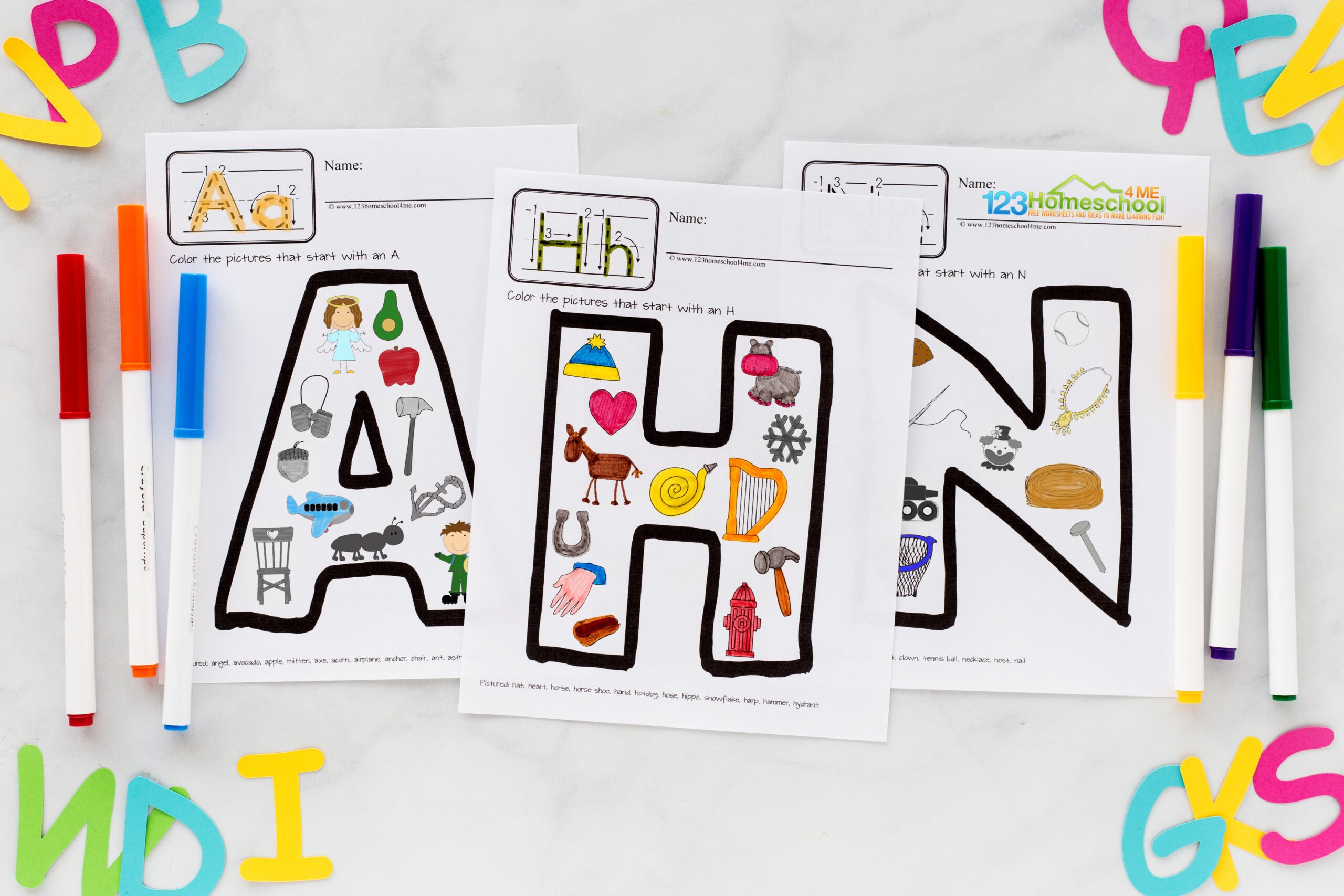 Free phonics letter coloring pages