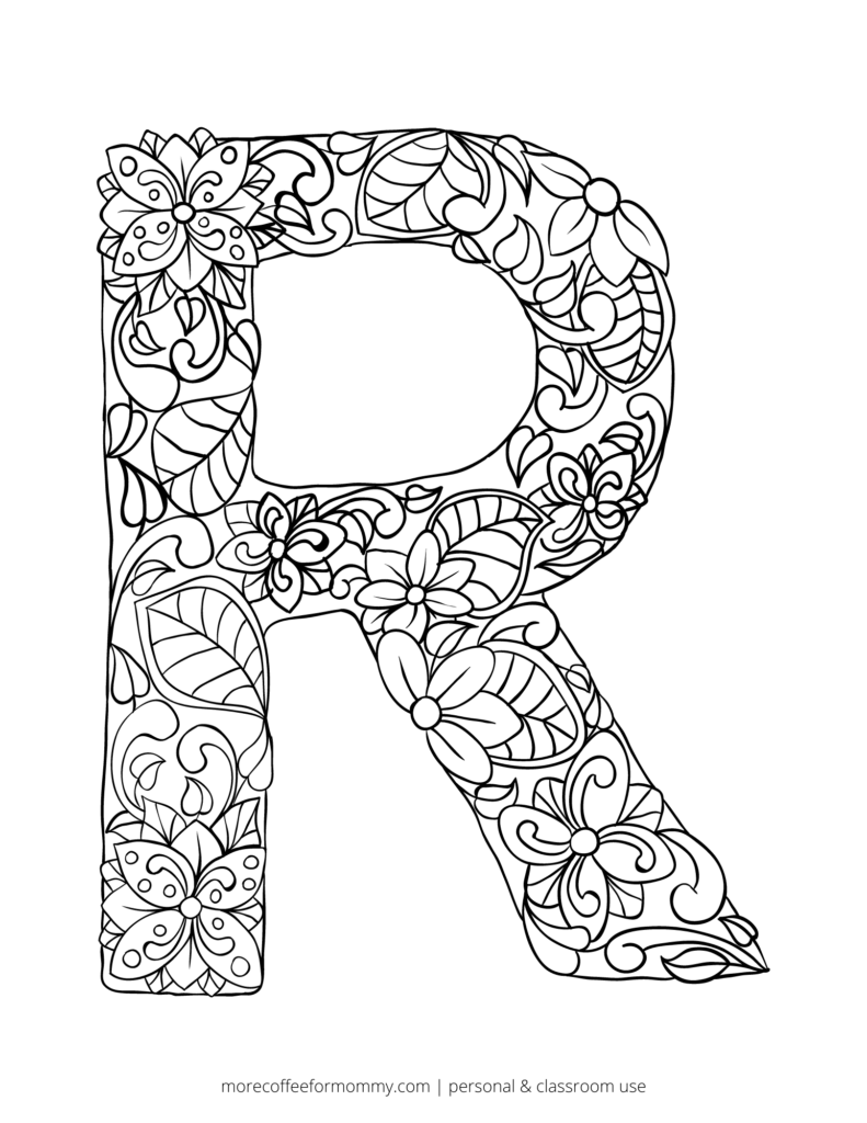 Free printable alphabet coloring pages â more coffee for mommy