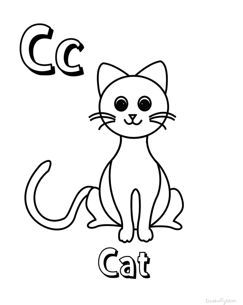 Printable animal alphabet coloring pages