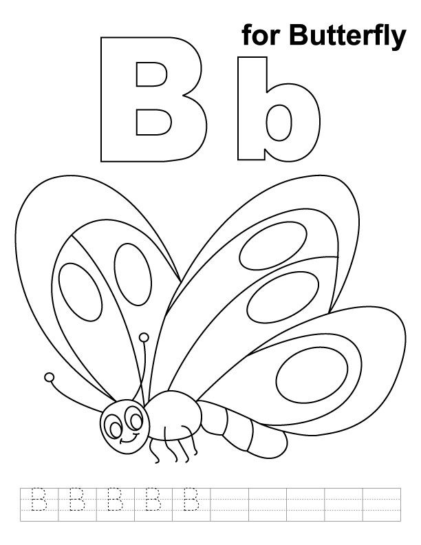 B for butterfly coloring page with handwriting practice download free b for buâ butterfly coloring page alphabet coloring pages kindergarten coloring pages