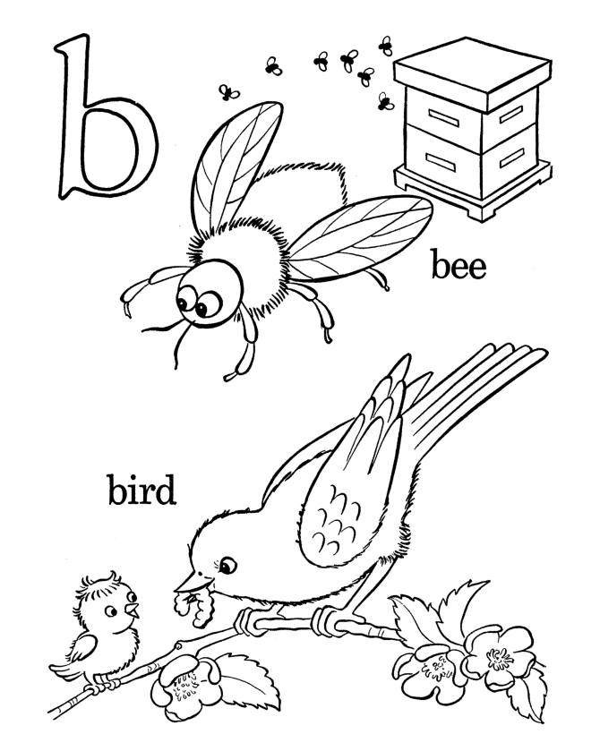 Alphabet coloring pages letter b lc