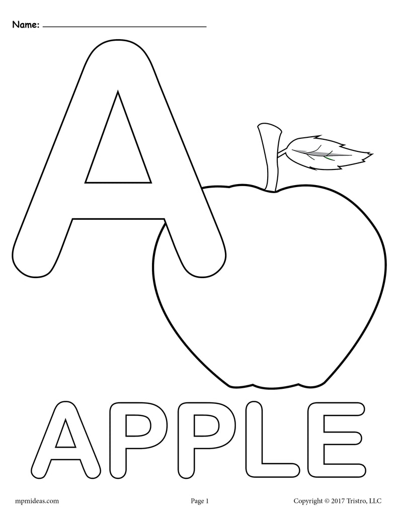 Letter a coloring pages