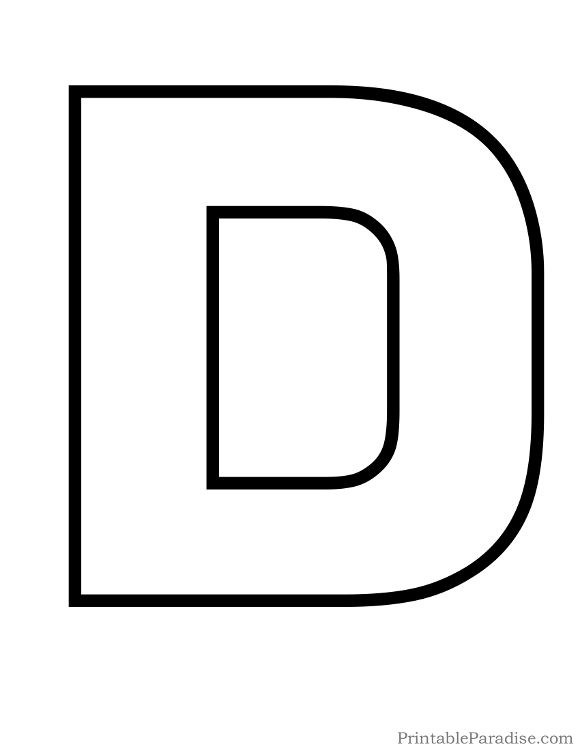 Printable letter d outline