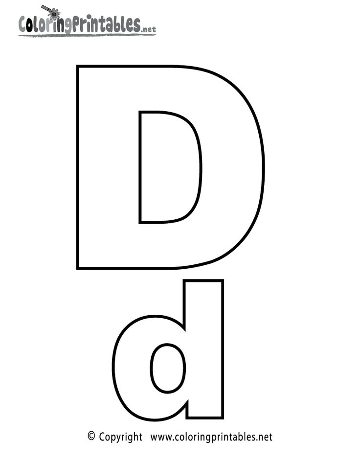 Alphabet letter d coloring page