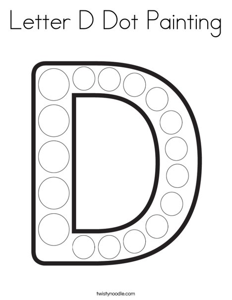 Letter d dot painting coloring page