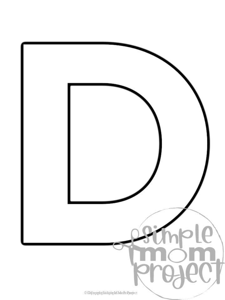 Free printable uppercase letter d template â simple mom project