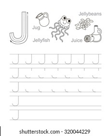 Letter j coloring page over royalty