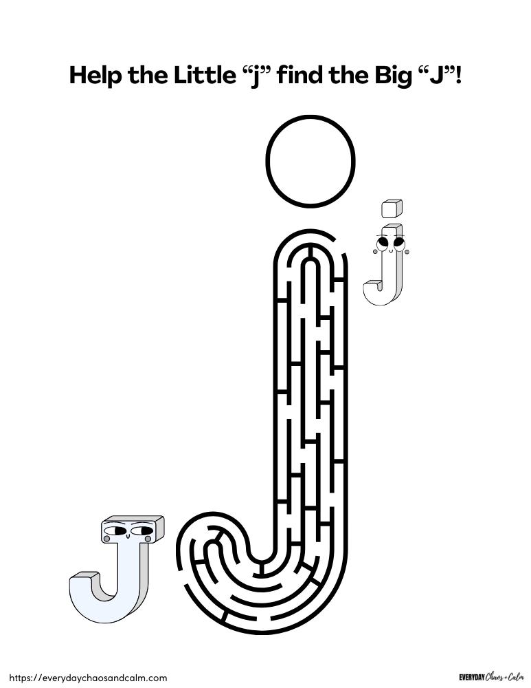 Free printable letter j worksheets