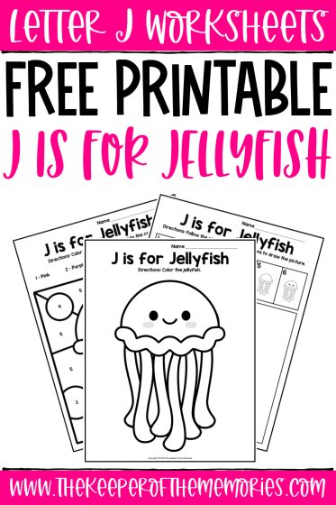 Free printable j is for jellyfish letter j worksheets