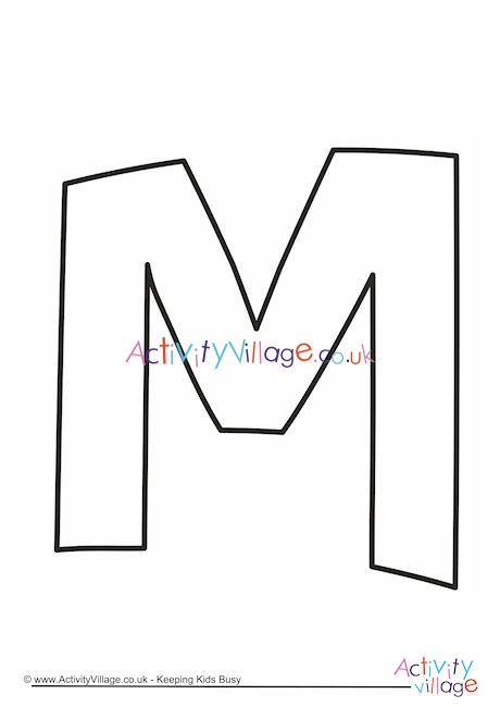 Letter template upper case m quirky