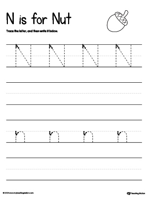 Free tracing and writing the letter n