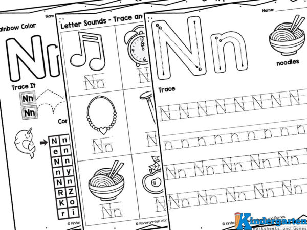 Free printable letter n worksheets for kindergarten