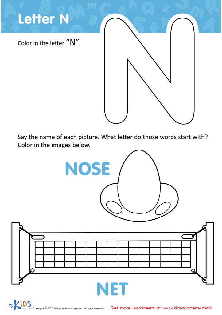 Letter n printable letter n coloring sheet free letter n template print out