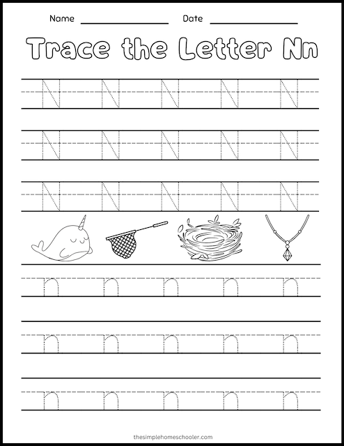 Letter n printables free easy print