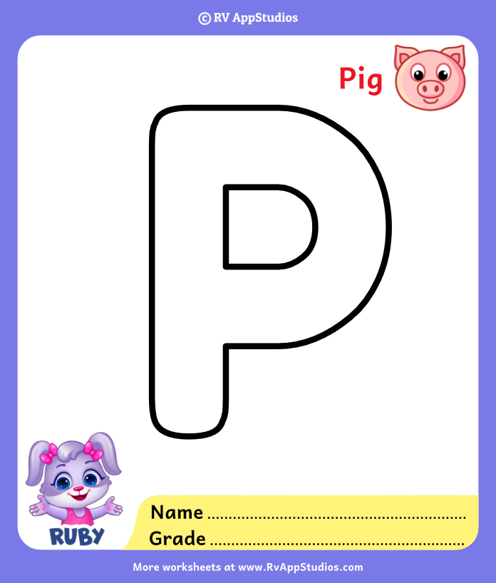 Letter p coloring pages