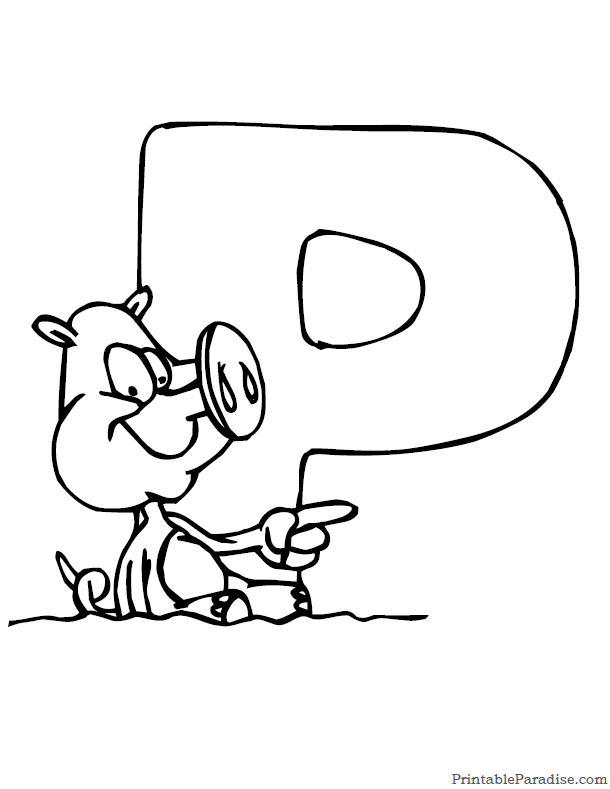 Printable letter p coloring page