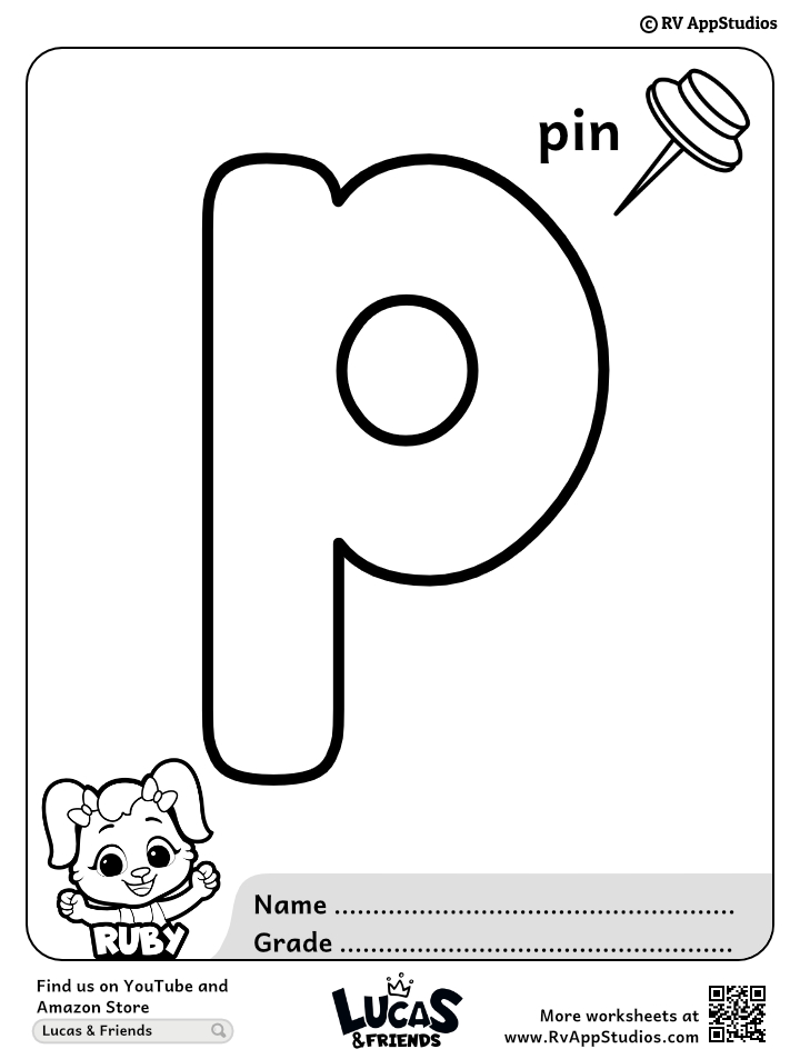 Alphabet p coloring pages