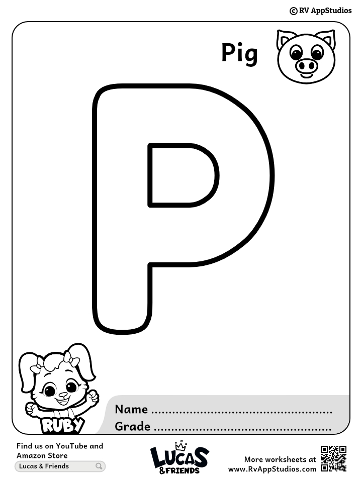 Letter p coloring pages