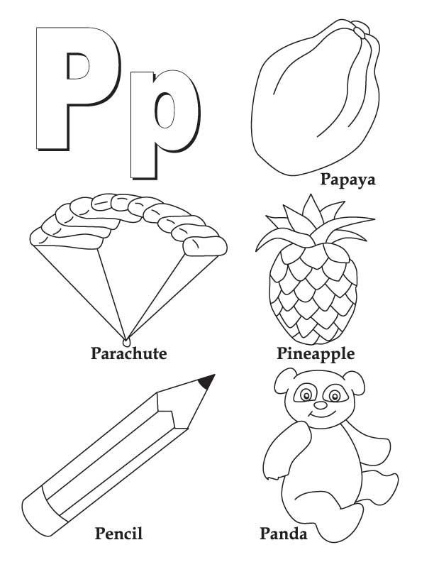 My a to z coloring book letter p coloring page alphabet coloring pages color worksheets book letters