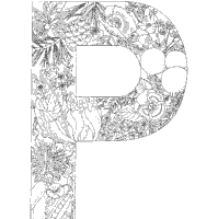 Plant alphabet letter p coloring pages