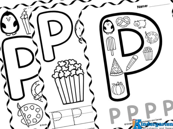 Free printable letter p coloring pages pack