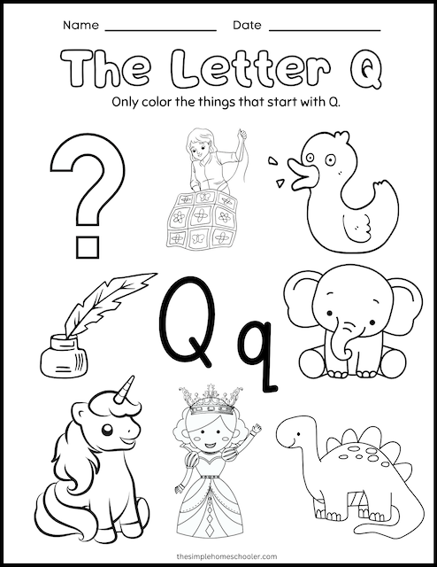 Letter q printables free easy print