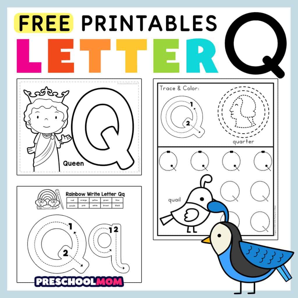 Letter q preschool printables