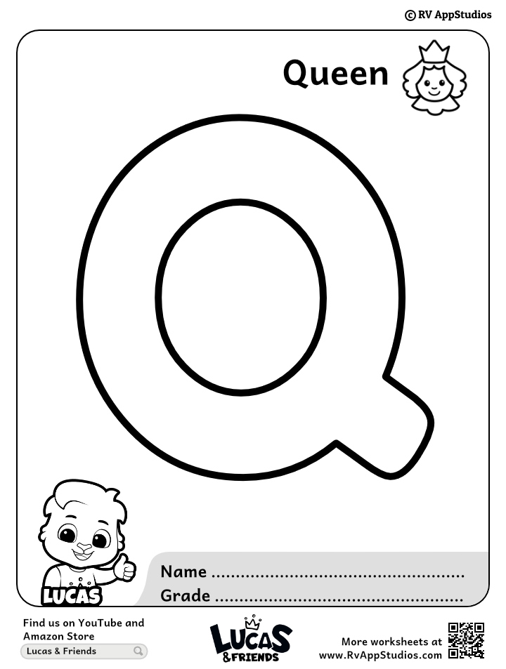 Letter q coloring pages