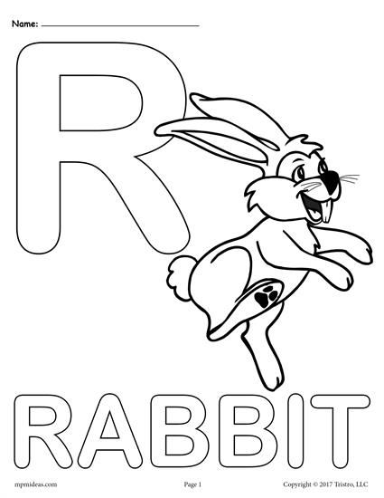 Letter r alphabet coloring pages