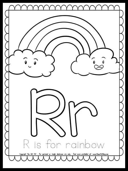 Letter r is for rainbow free spring coloring page â the art kit