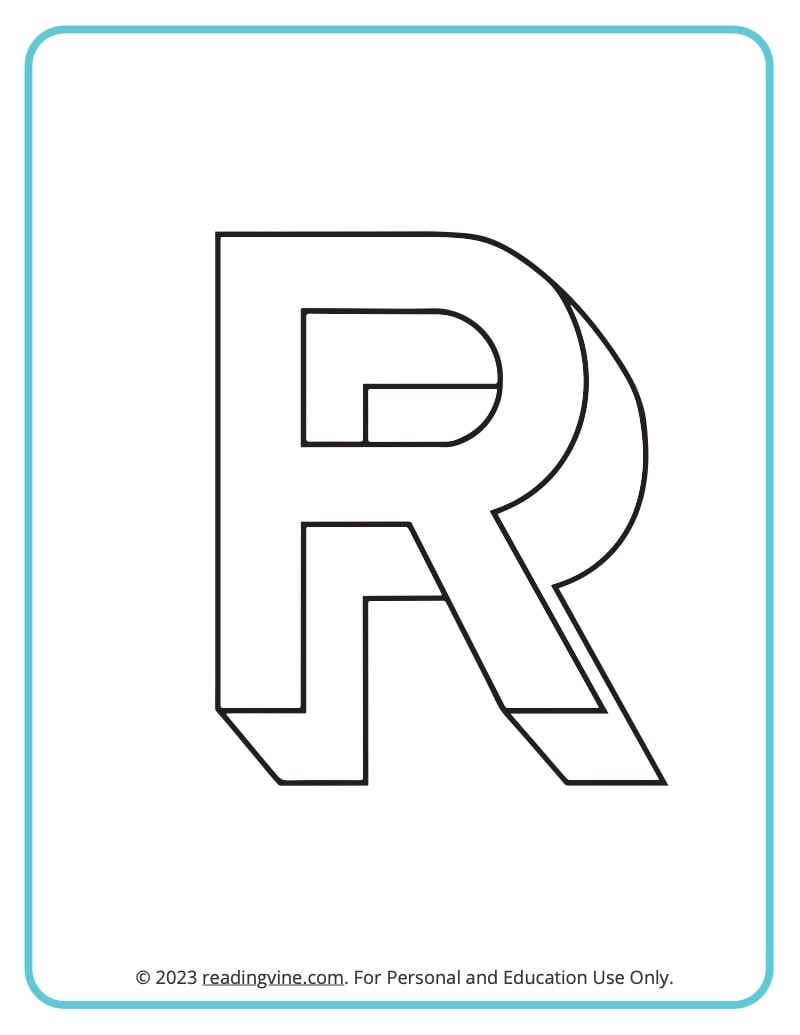 Letter r coloring pages