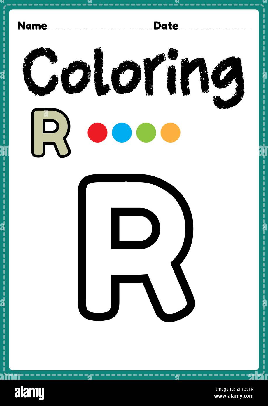 Coloring alphabet for kids hi