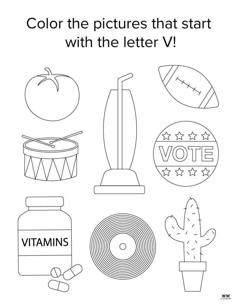 Letter v worksheets