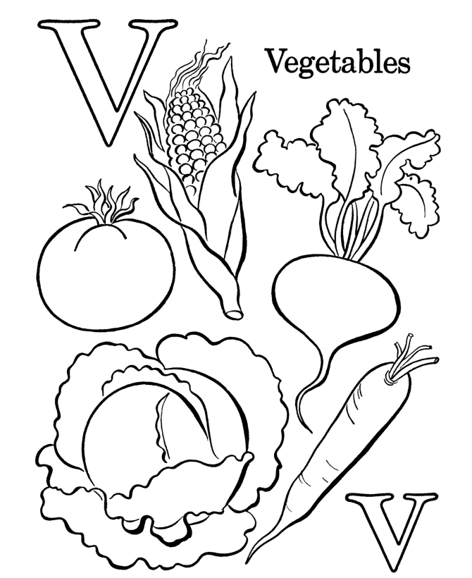 Alphabet coloring pages letter v