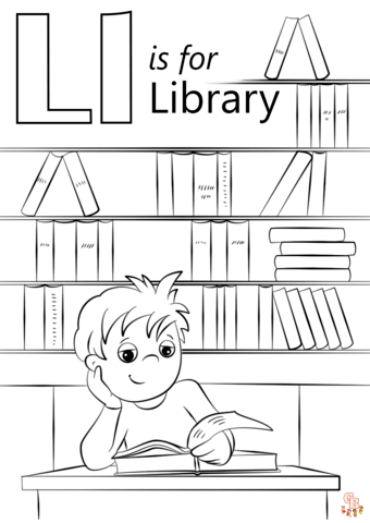 Library coloring pages printable free and easy to color