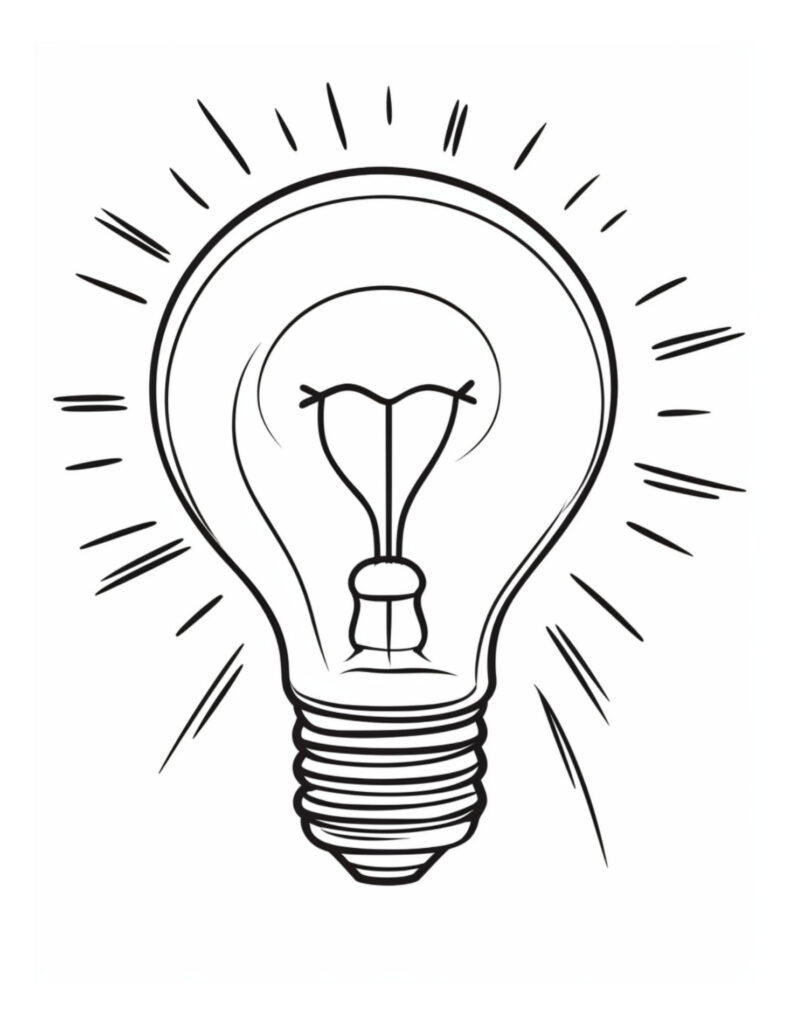 Light bulb coloring pages